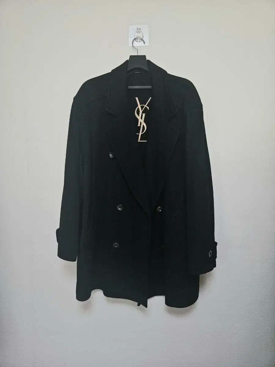 YSL 입생로랑 캐시미어 블랜디드 더블버튼 남성 코트